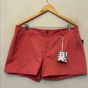 Market & Spruce dark pink Madison Mid rise stretch chino shorts Size 14 New